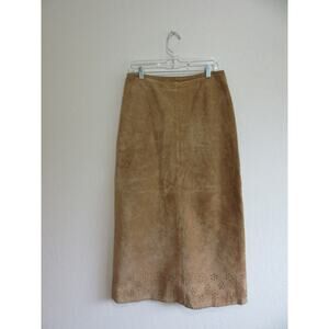 Margaret Godfrey Leather Western Cutout Floral Pattern 8 Ranchwear Midi Skirt